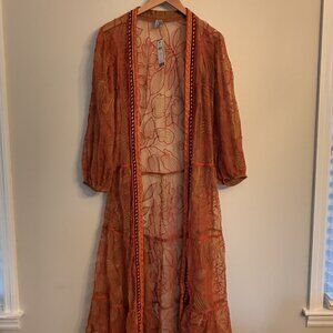 Anthropologie Blank London Orange Bohemian Kimono